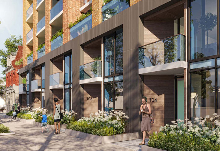 Bellwoods-House-Condos-Street-View-of-Townhome-Entrances-Early-Design-19-v30-2