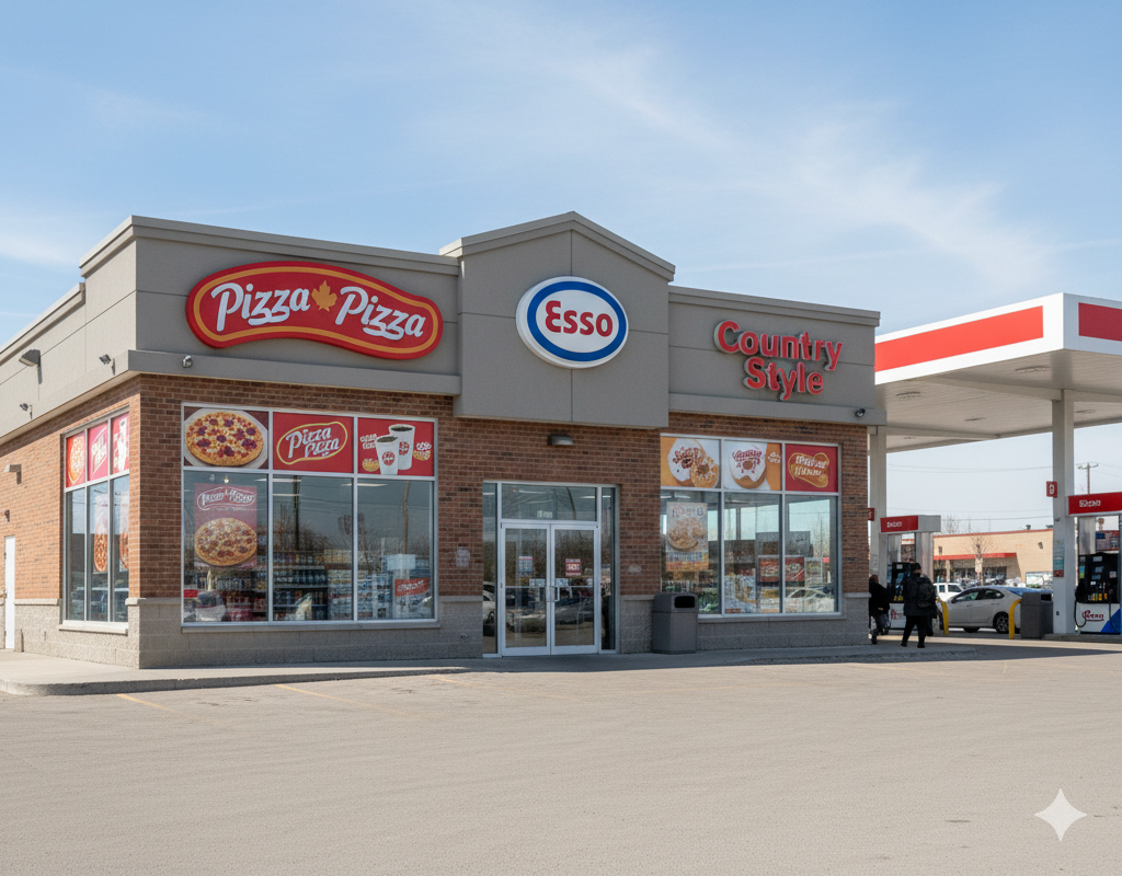 Branded Gas Station + Pizza Pizza +Country Style